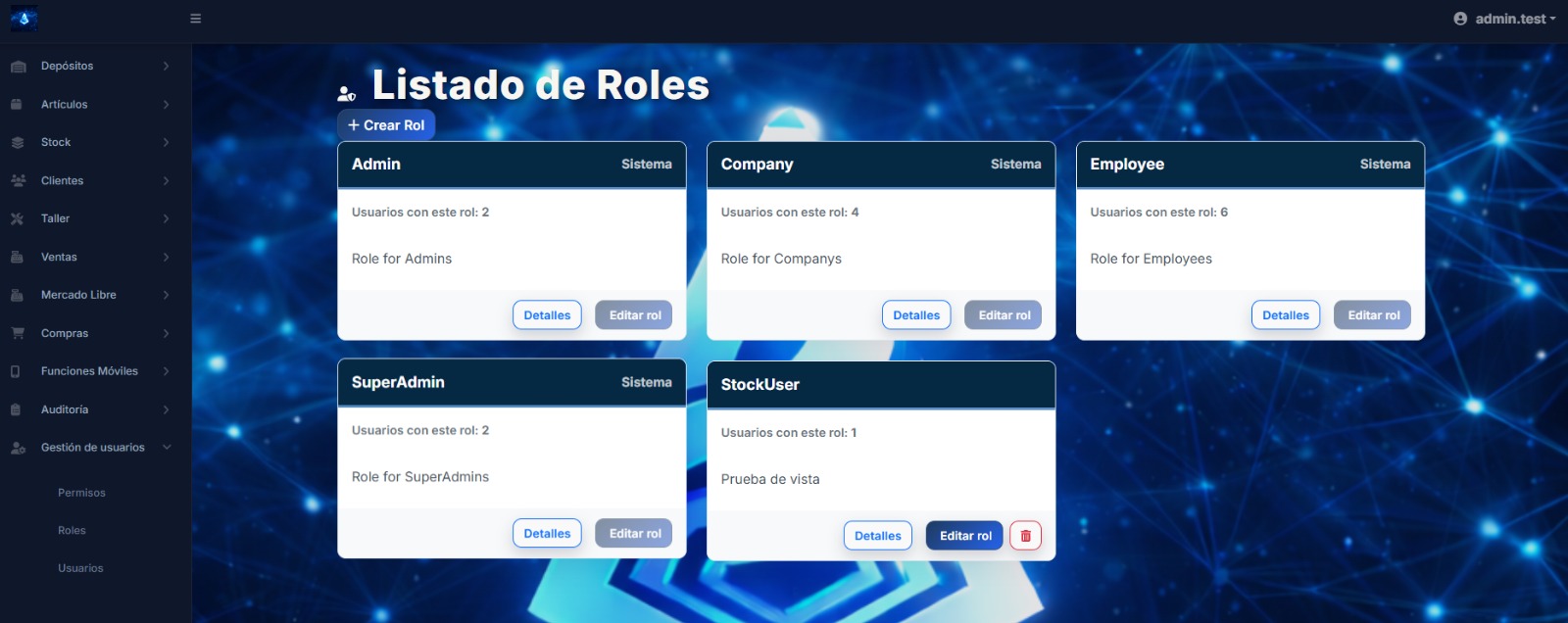Vista de roles — control y evolución continua